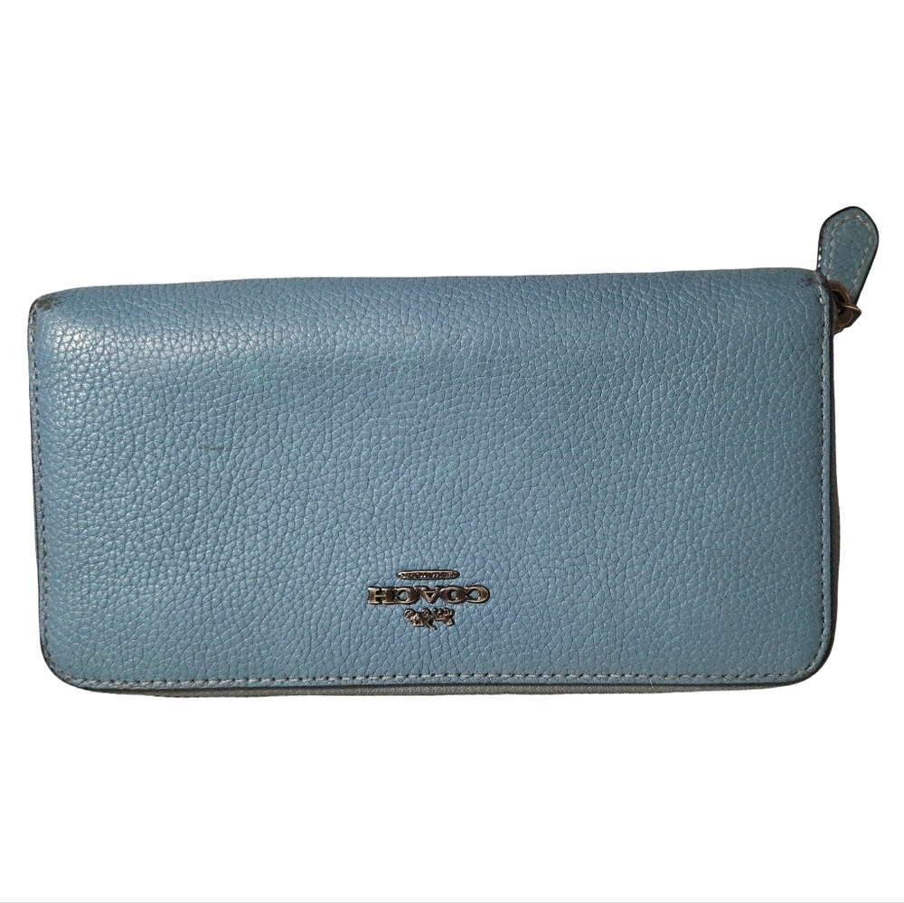Coach Sky Blue Leather Wallet